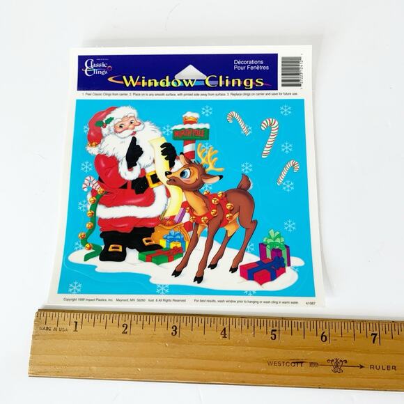 Vintage Classic Clings Christmas Window Clings Decorations 1999 Lot of 6 - Picture 11 of 11